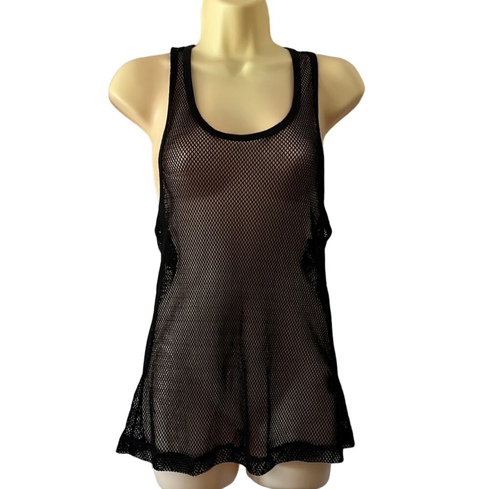 Urban Groove Black Knit Fishnet Tunic Top Dance Adult Small Y2K Vibe